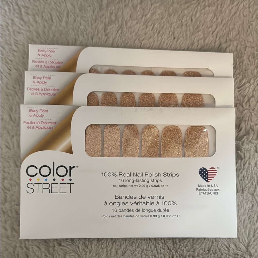 Color Street Gold Glitter Nail Polish Strips